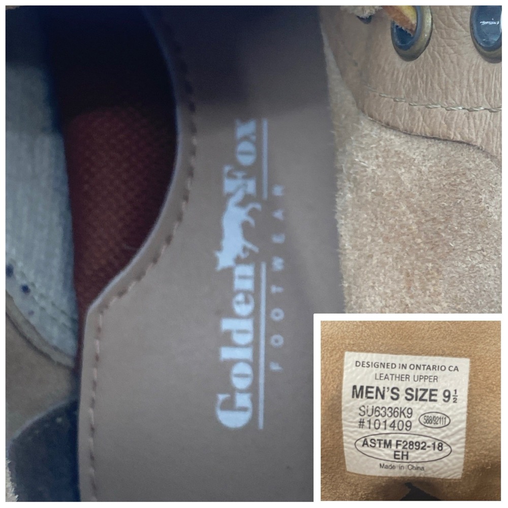 Golden Fox Footwear  Boondocker Service Boot Rough Out Leather Beige Size 9.5 - Picture 7 of 8